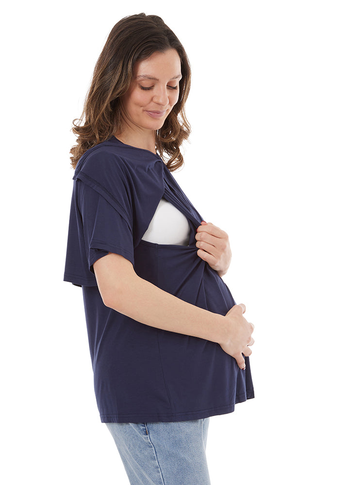 Nursing Asymmetric Tee with nursing access panel
