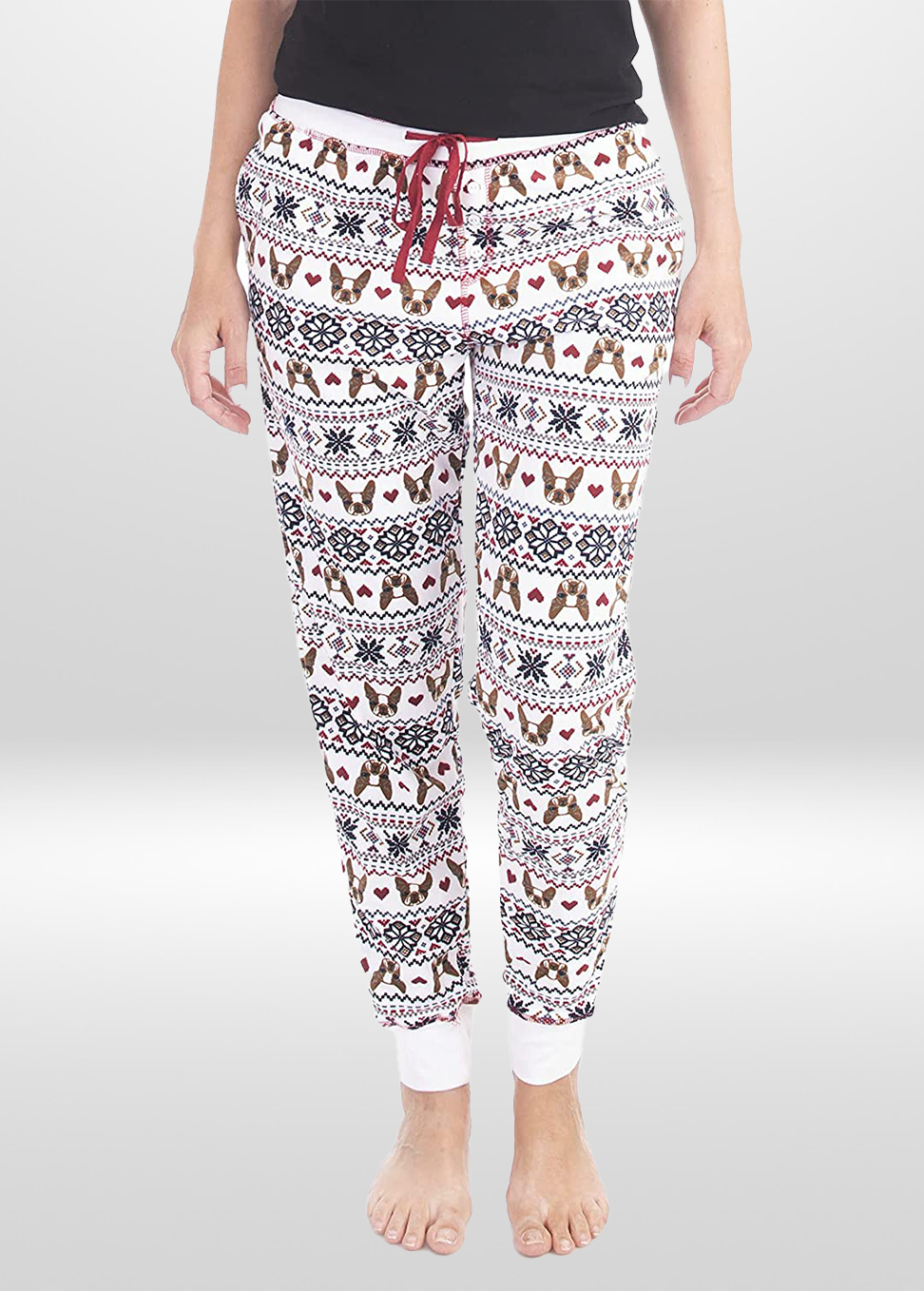 Bulldog Print Stretch Pajama Bottoms