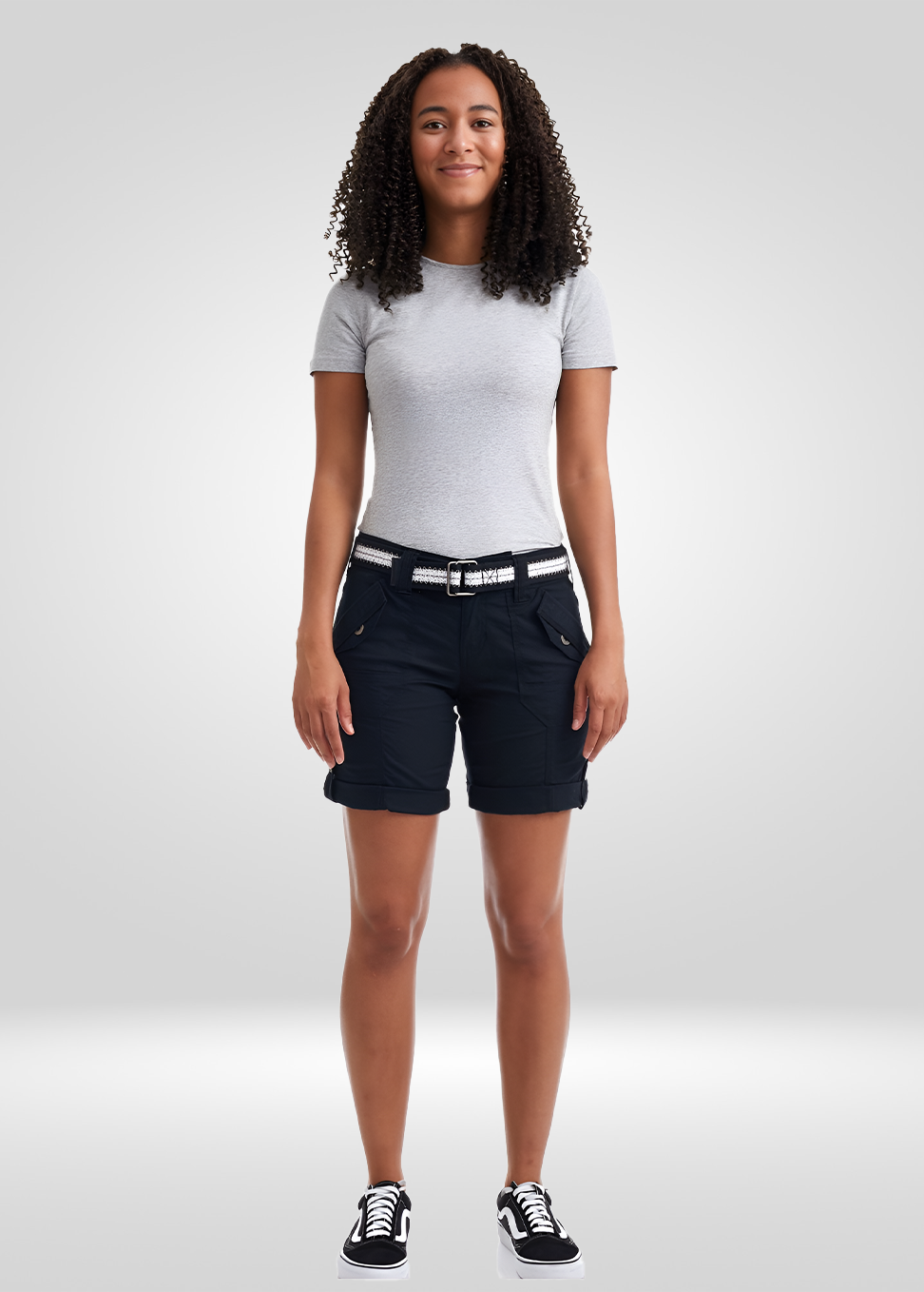 Cargo Bermuda Shorts Adjustable Length with Belt