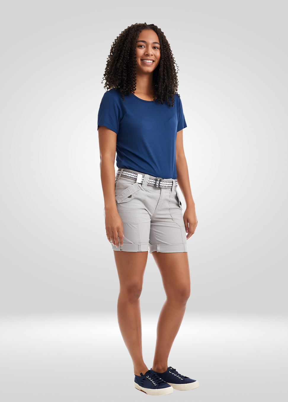 Cargo Bermuda Shorts Adjustable Length with Belt