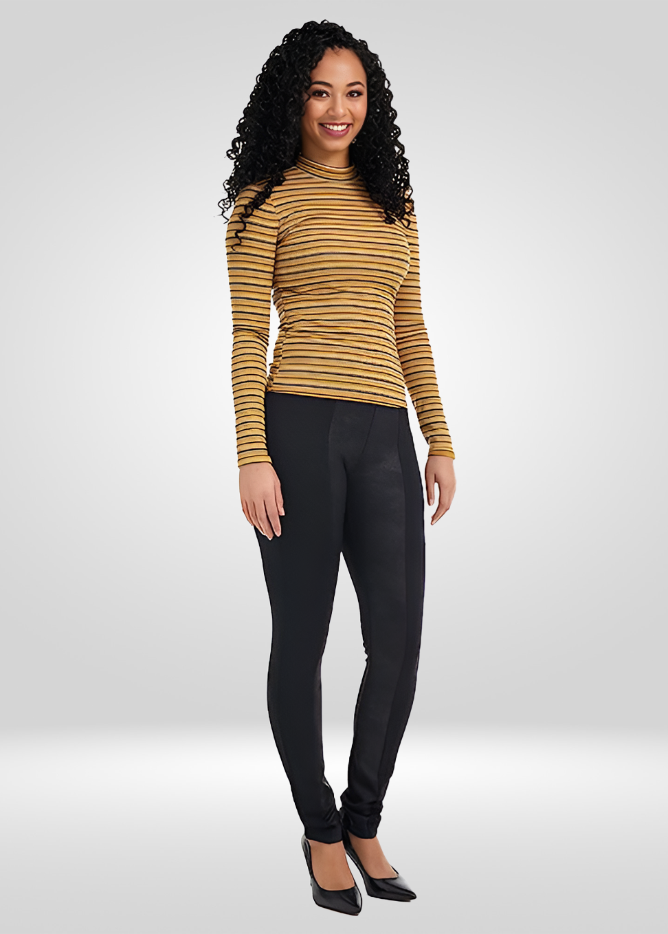 Mid Rise Stretch Pull on Ponte Coated Skinny Pants