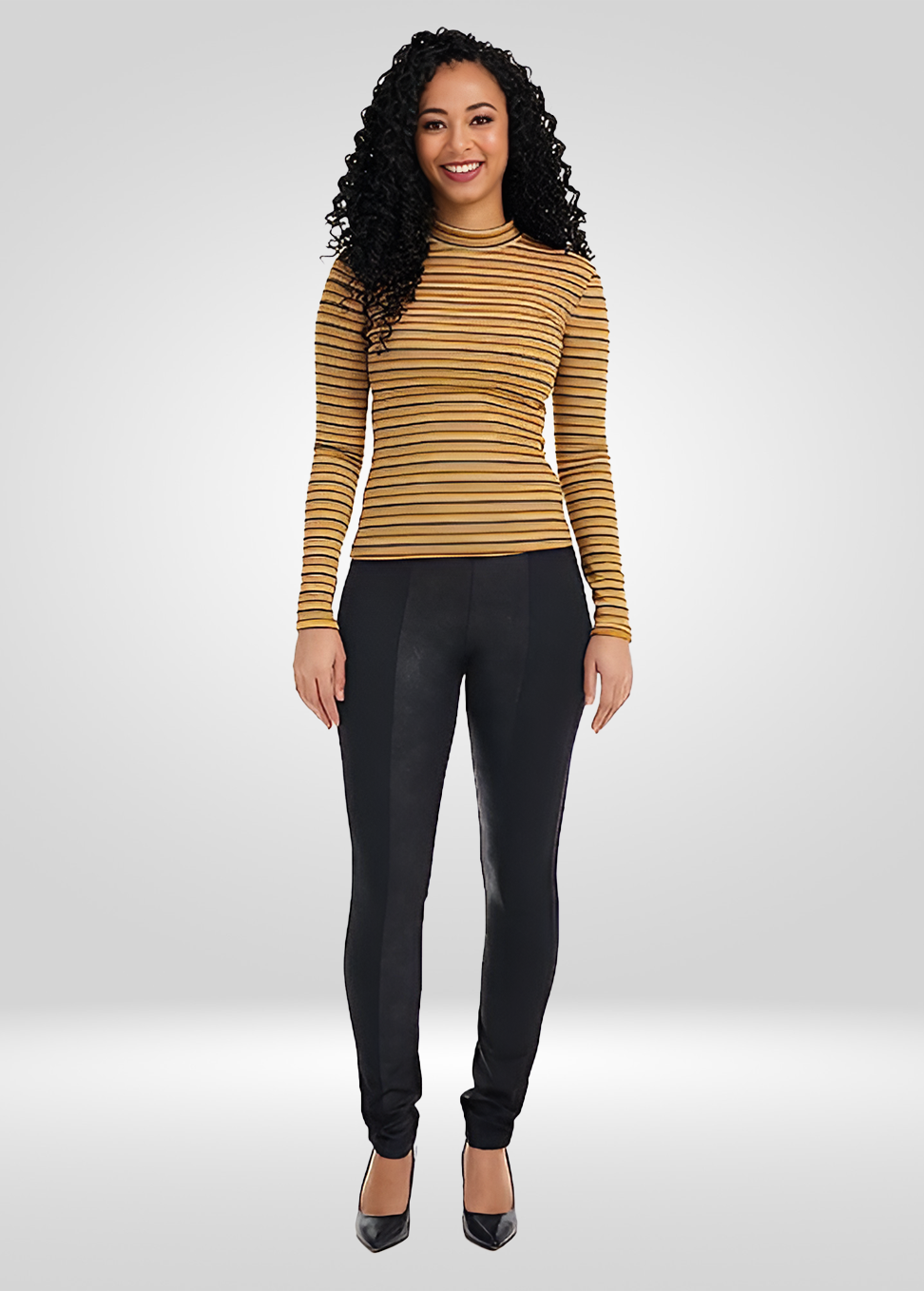 Mid Rise Stretch Pull on Ponte Coated Skinny Pants
