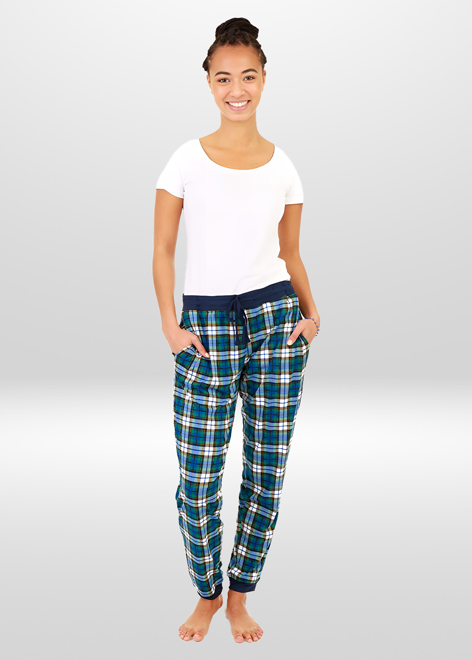 Navy Gold Stretch Pajama Bottoms