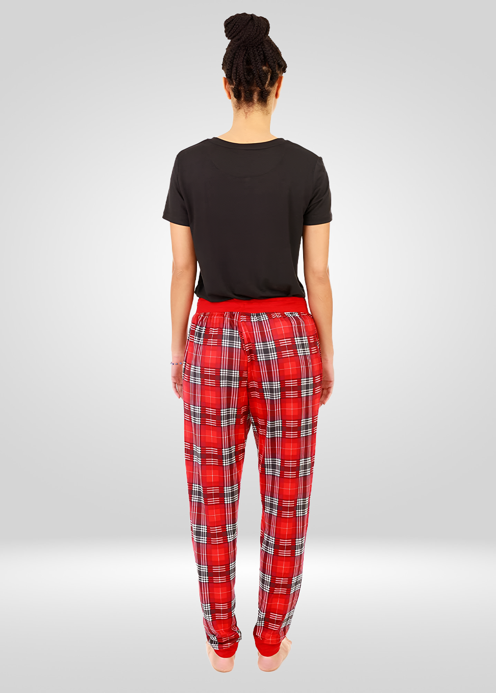 Red Tartan Stretch Pajama Bottoms