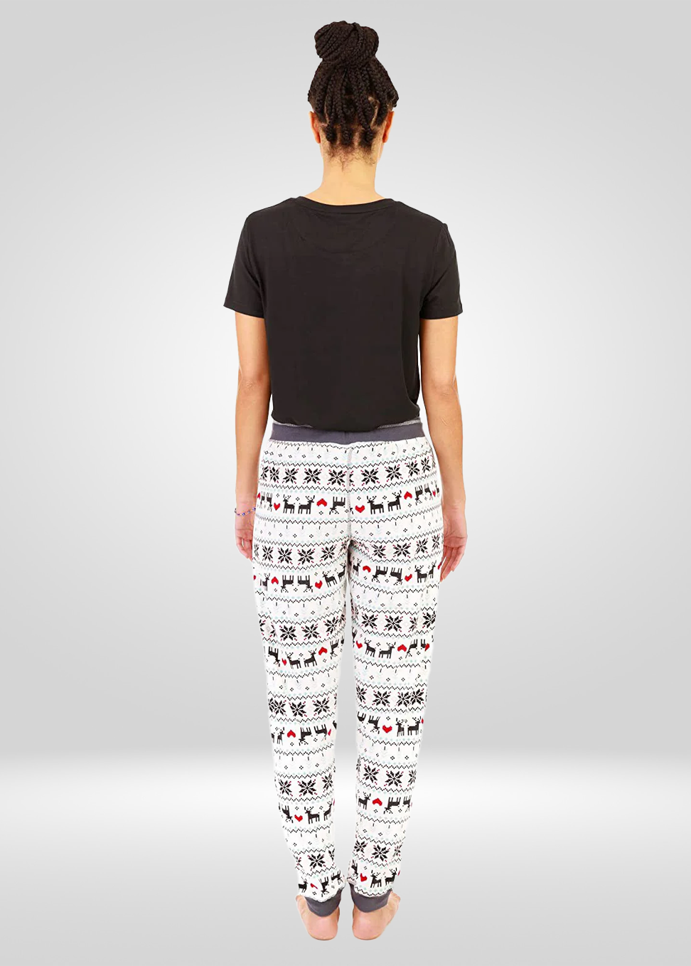 Reindeer Print Stretch Pajama Bottoms
