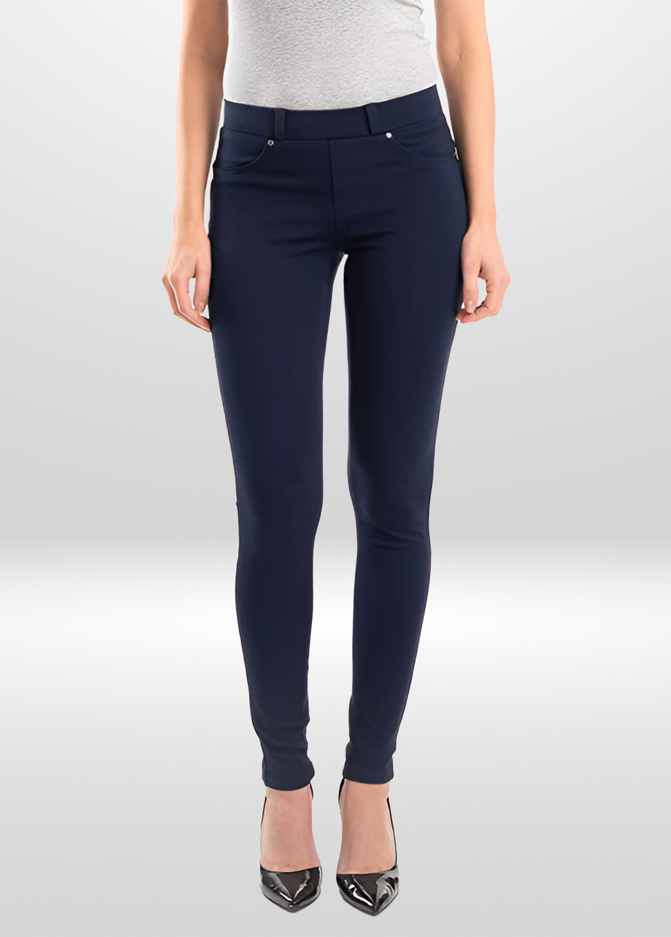 Stretch Denim Pull on Skinny Pants
