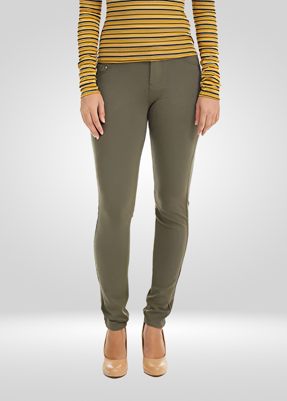 Suko jeans Women's Mid Rise Stretch Ponte Skinny Pants