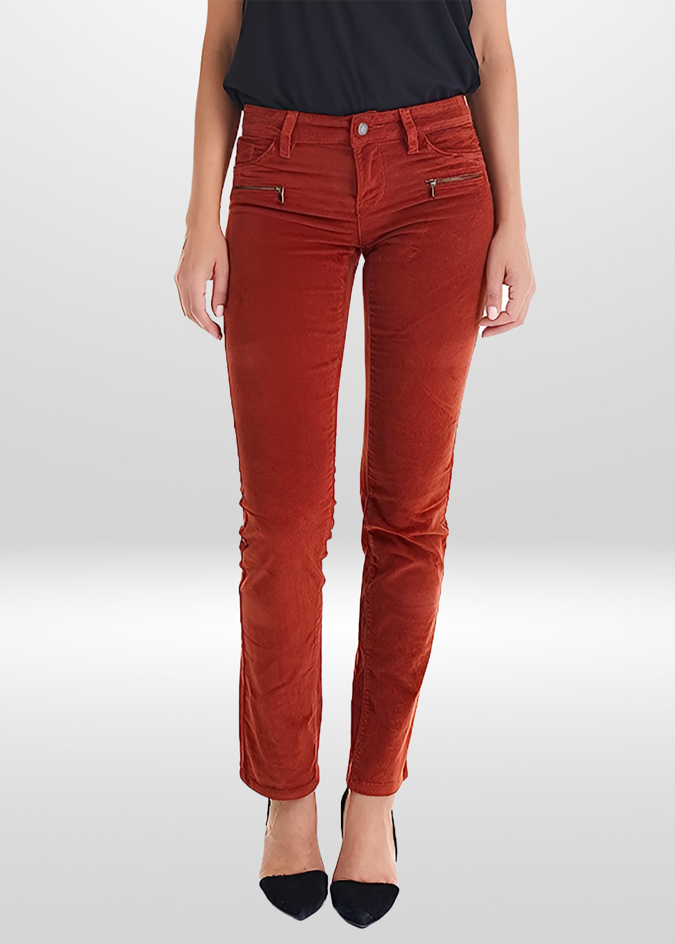 Pantalon en velours côtelé extensible pour femmes