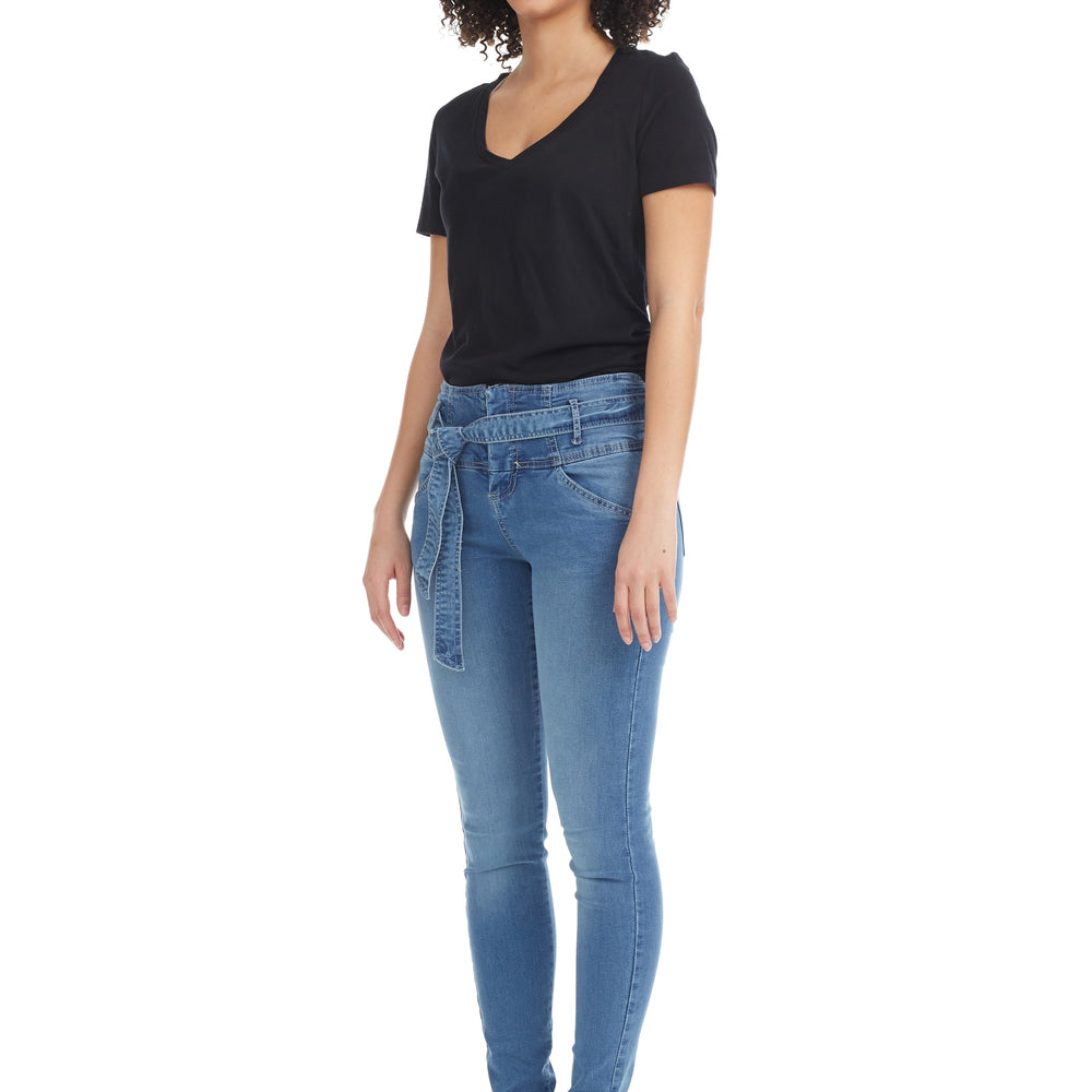 
                  
                    High Waisted Skinny Fit Denim Pants - with Belt
                  
                