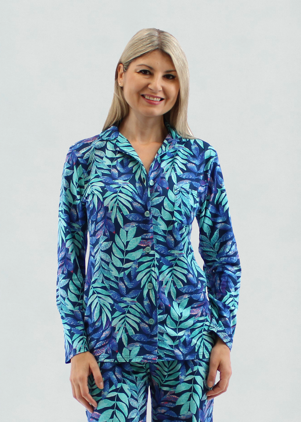 Simon Chang Blue Pajama Top