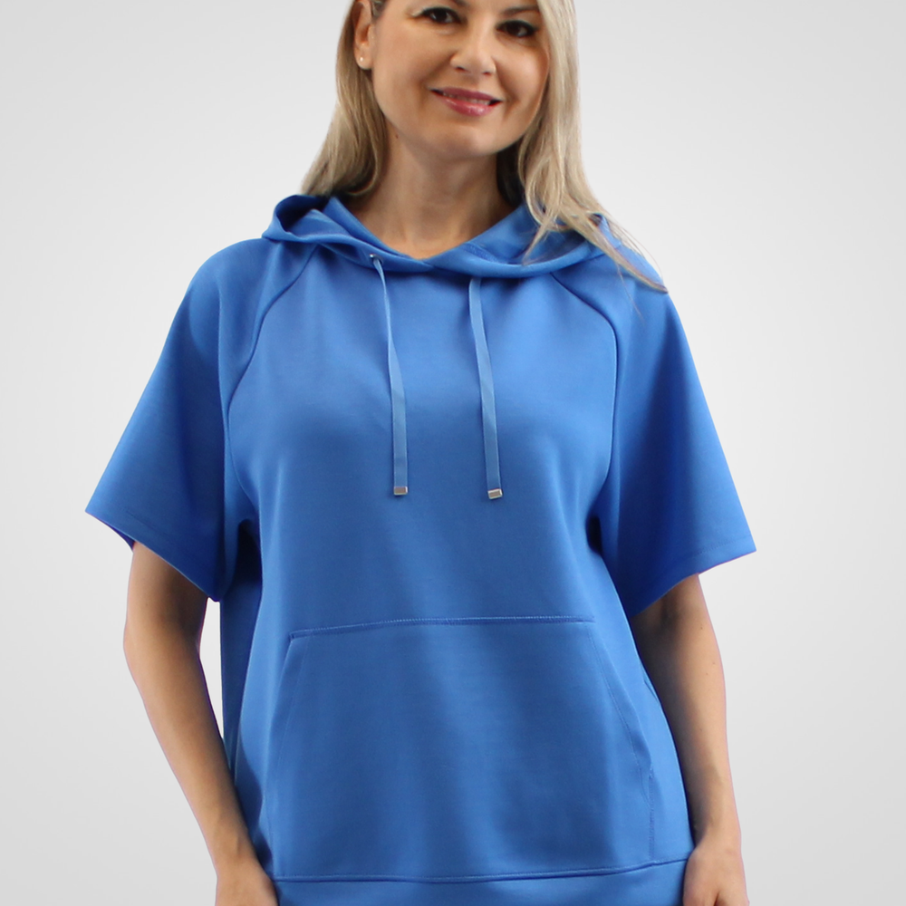 
                  
                    Simon Chang Blue Short Sleeved Hoodie
                  
                