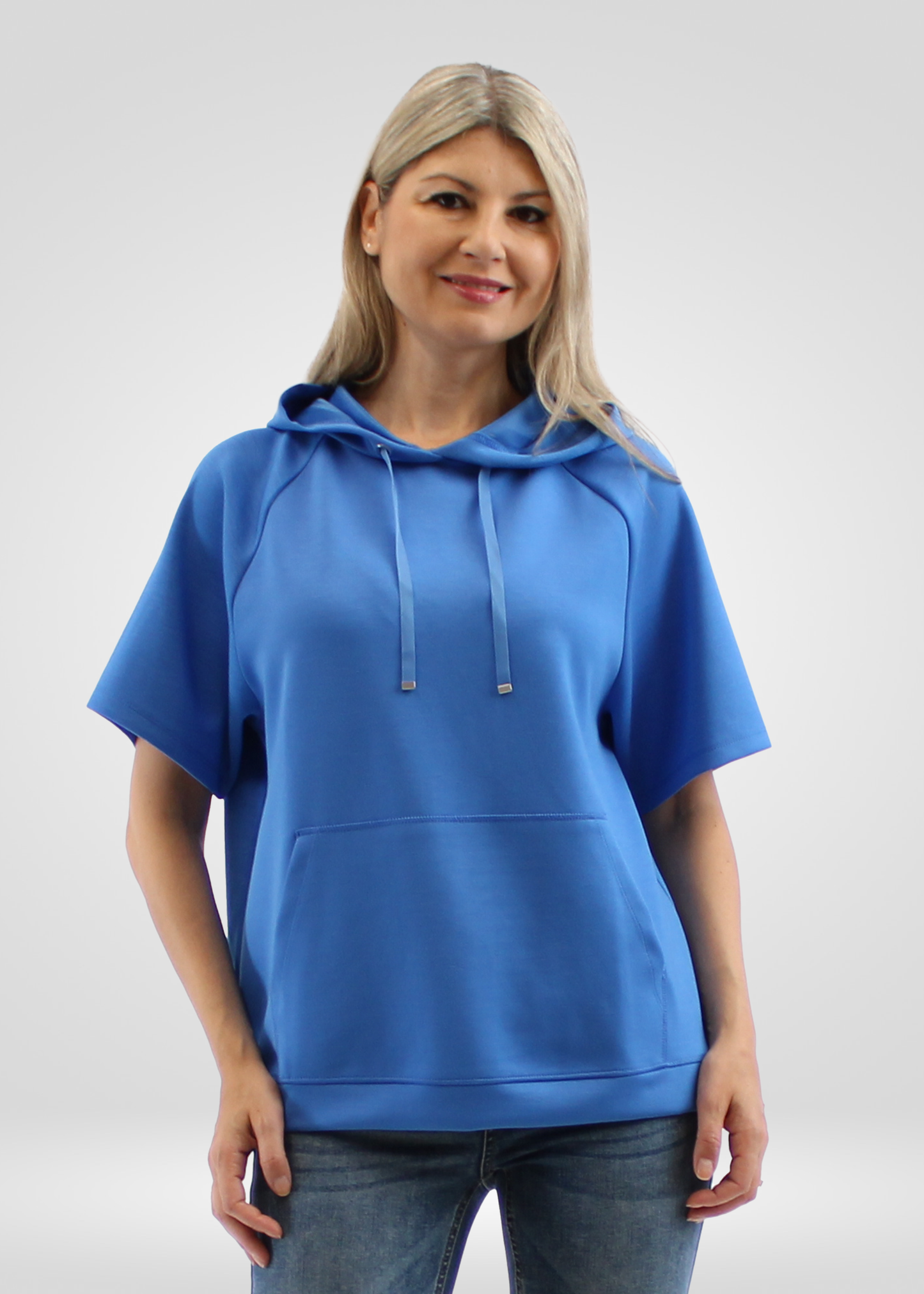 
                  
                    Simon Chang Blue Short Sleeved Hoodie
                  
                