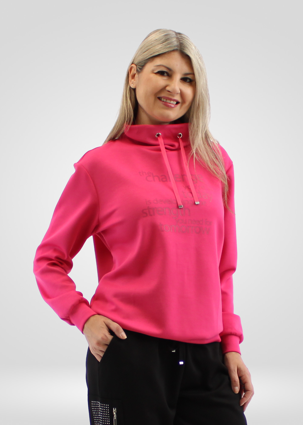 Simon Chang Pink Gaiter Hoodie