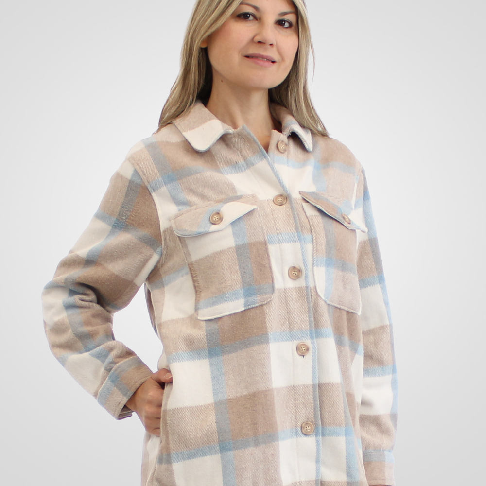 
                  
                    DD77 Women's Light Grey Wooled Shacket
                  
                