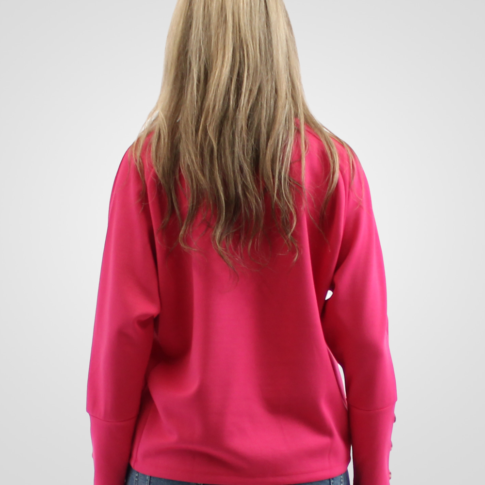 
                  
                    Simon Chang Pink Crewneck with Button Detail
                  
                