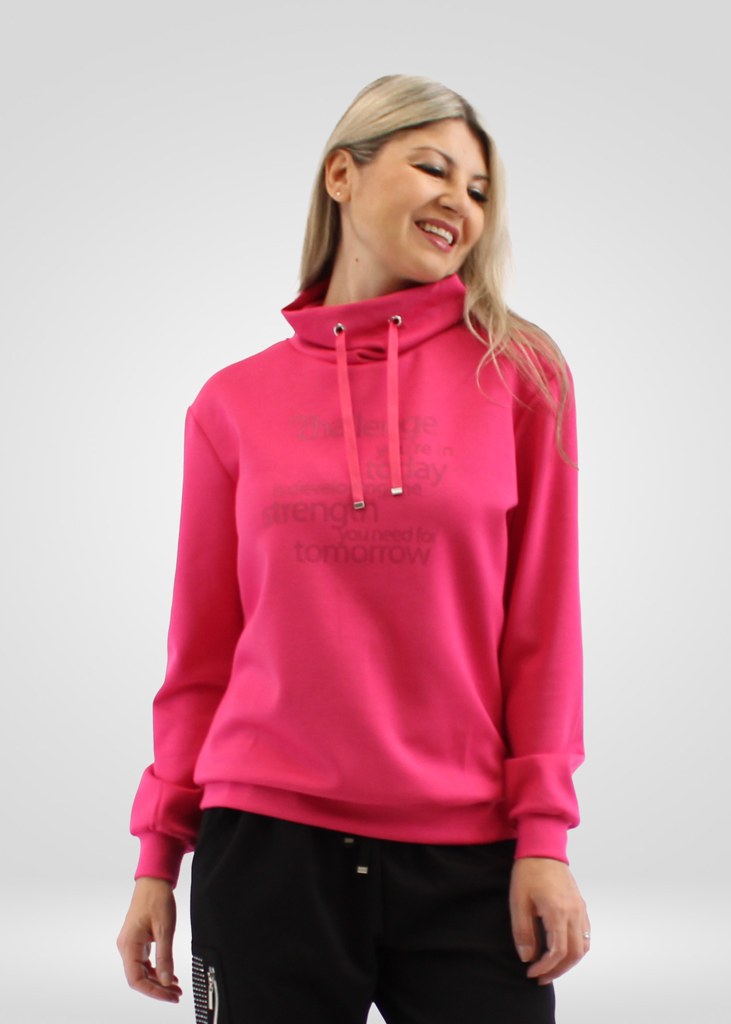 
                  
                    Simon Chang Pink Gaiter Hoodie
                  
                