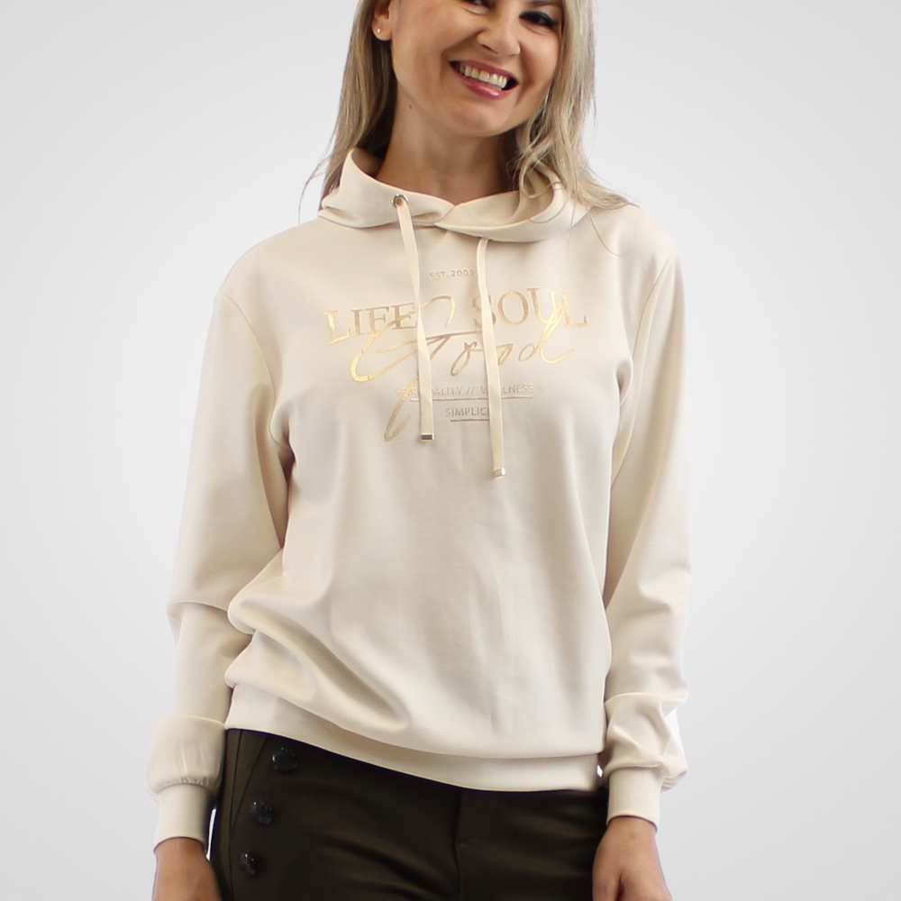 
                  
                    Simon Chang Cream Hoodie with Print
                  
                