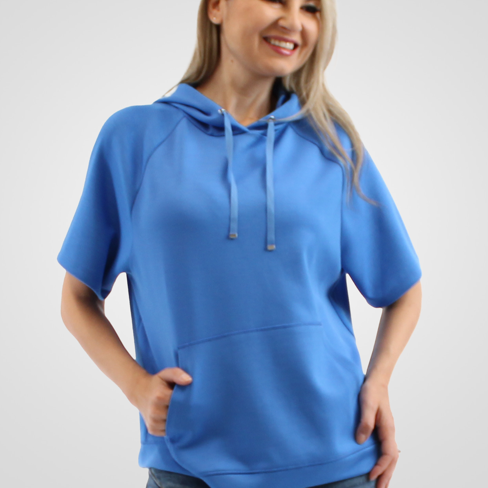 
                  
                    Simon Chang Blue Short Sleeved Hoodie
                  
                