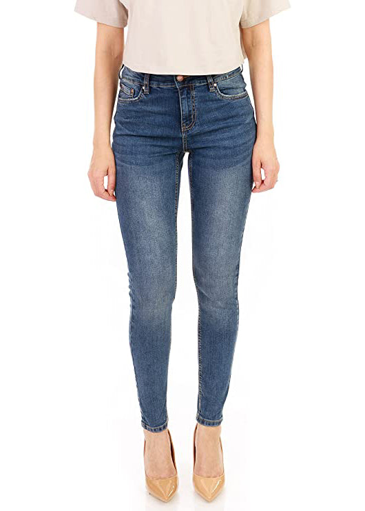 
                  
                    Jean skinny taille haute en denim stretch pour femme
                  
                