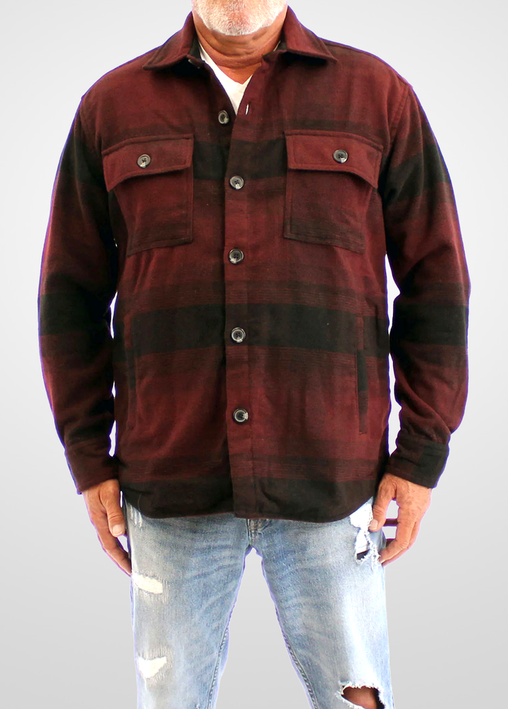 
                  
                    BENCH Burgundy Men's Urban Explorer Wooled Shacket
                  
                