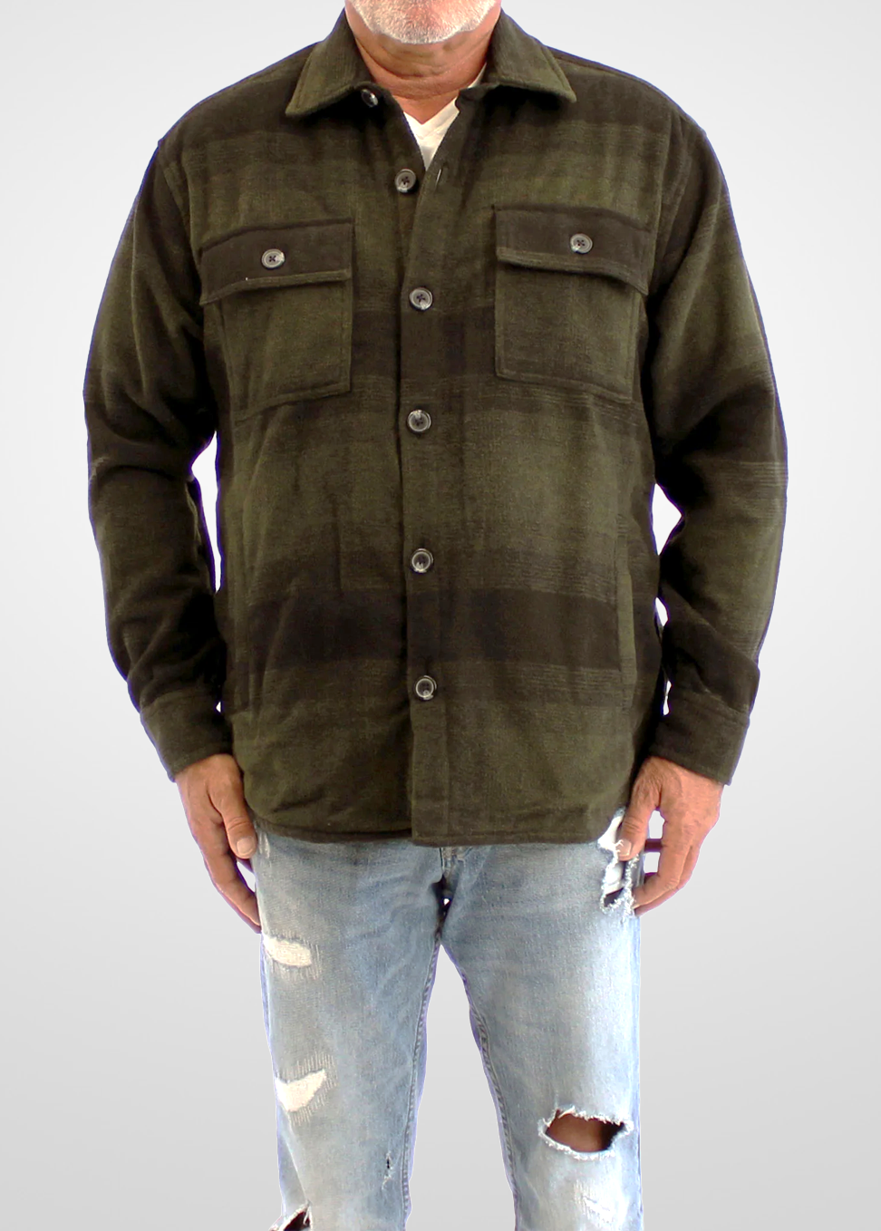 BENCH Green Men's Urban Explorer Wooled Shacket