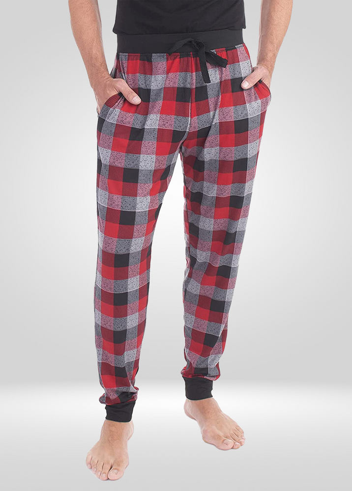 
                  
                    Pyjama Homme Rouge, Gris et Noir - Jogger en Tricot
                  
                