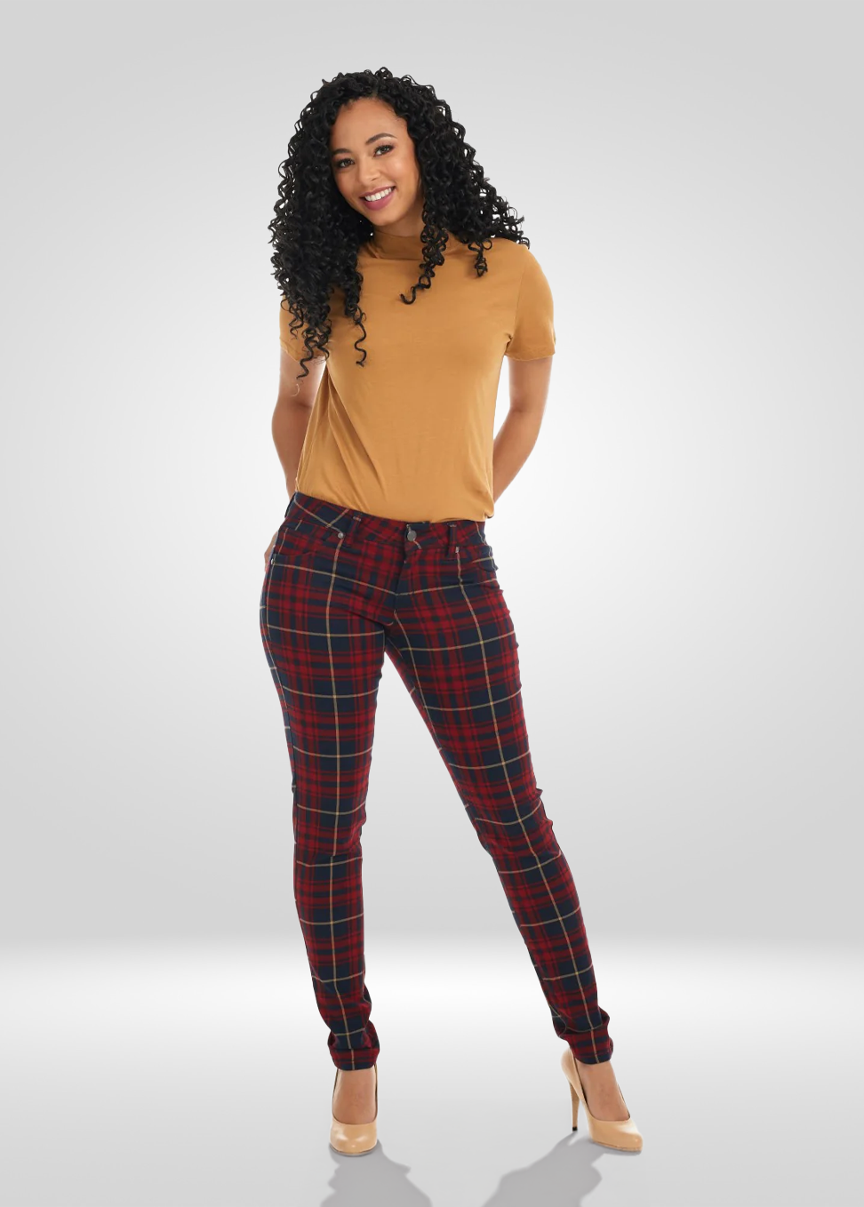 Editor Pant Plaid Skinny Pants Womens Discount Plaid Skinny Fit Pants Women's Best Sale