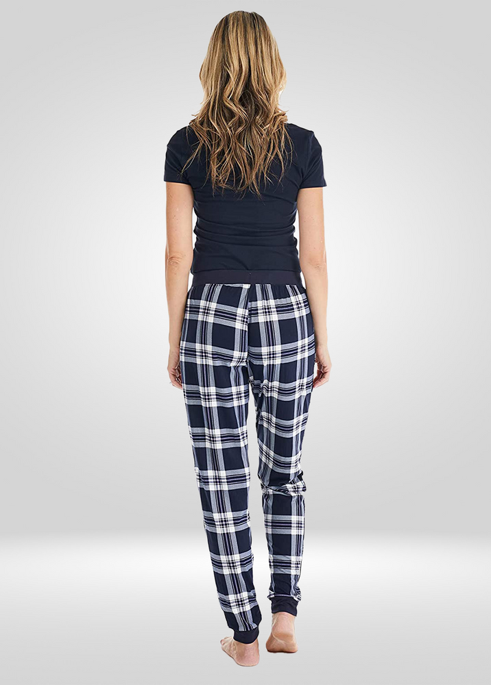 
                  
                    Navy Plaid Stretch Pajama Bottoms
                  
                