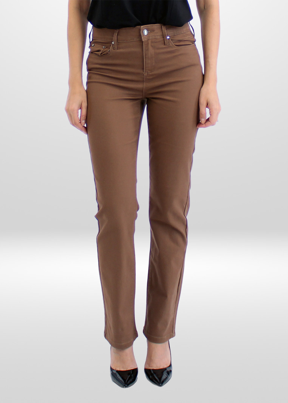 Simon Chang Jeweled Camel High Waisted Pant