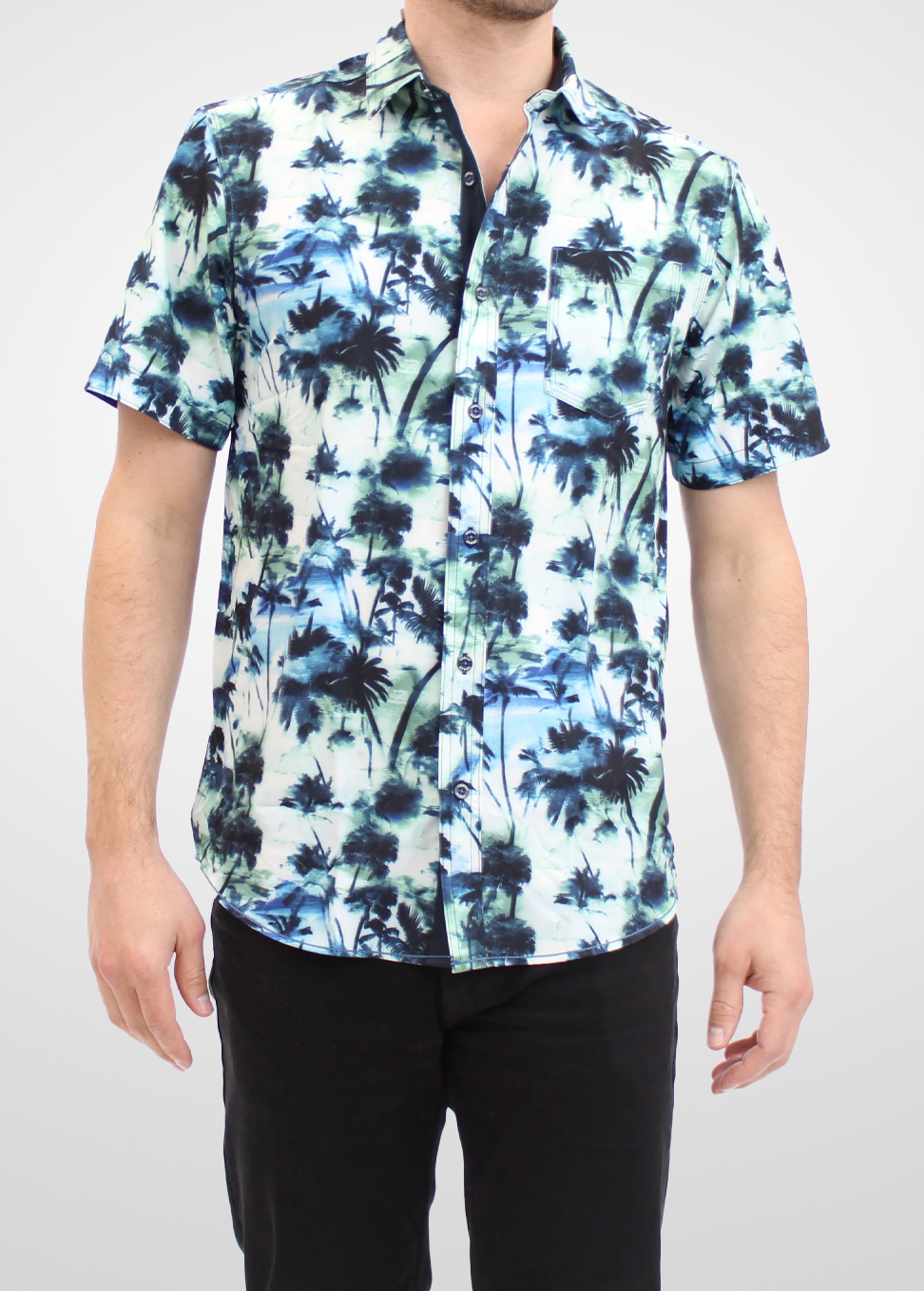 Chemise tropicale bleue URBAN ADDICTION