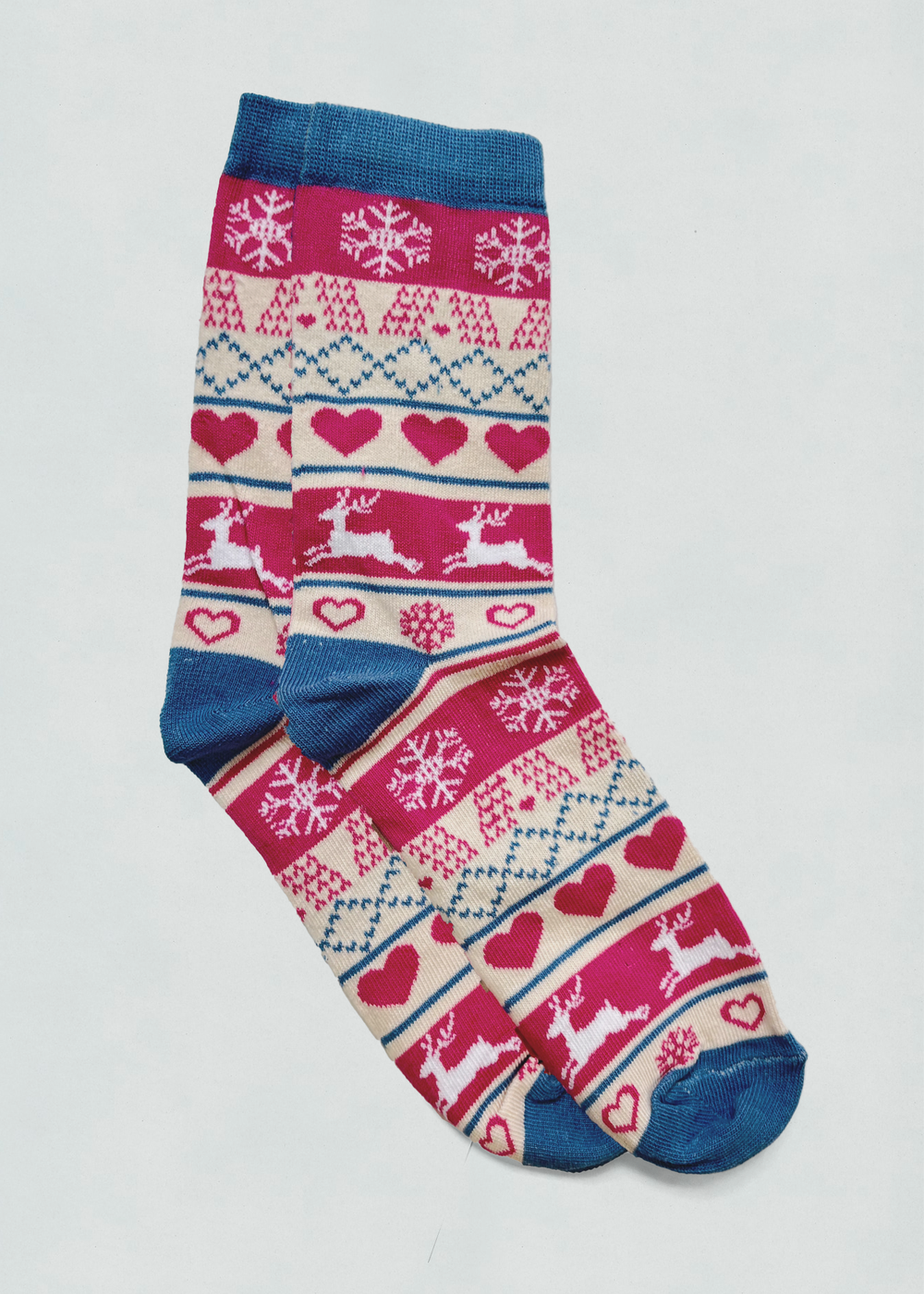 Hearts and Reindeer Socks