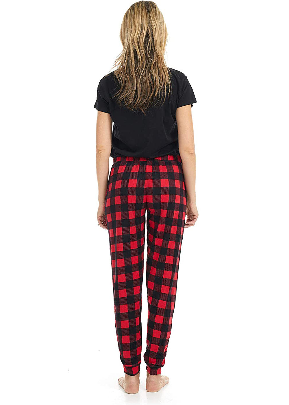 Red checkered pyjama online bottoms