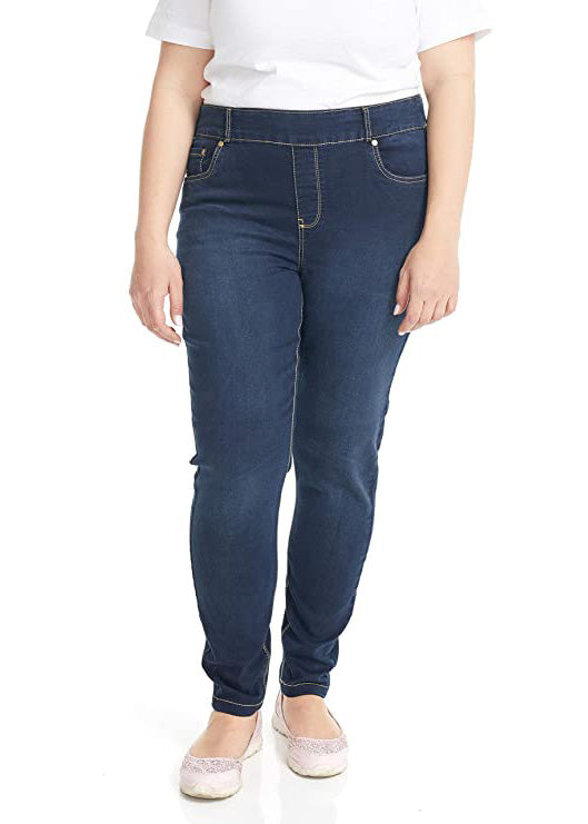 
                  
                    Mid Rise Plus Size Pull On Stretch Denim Jean
                  
                