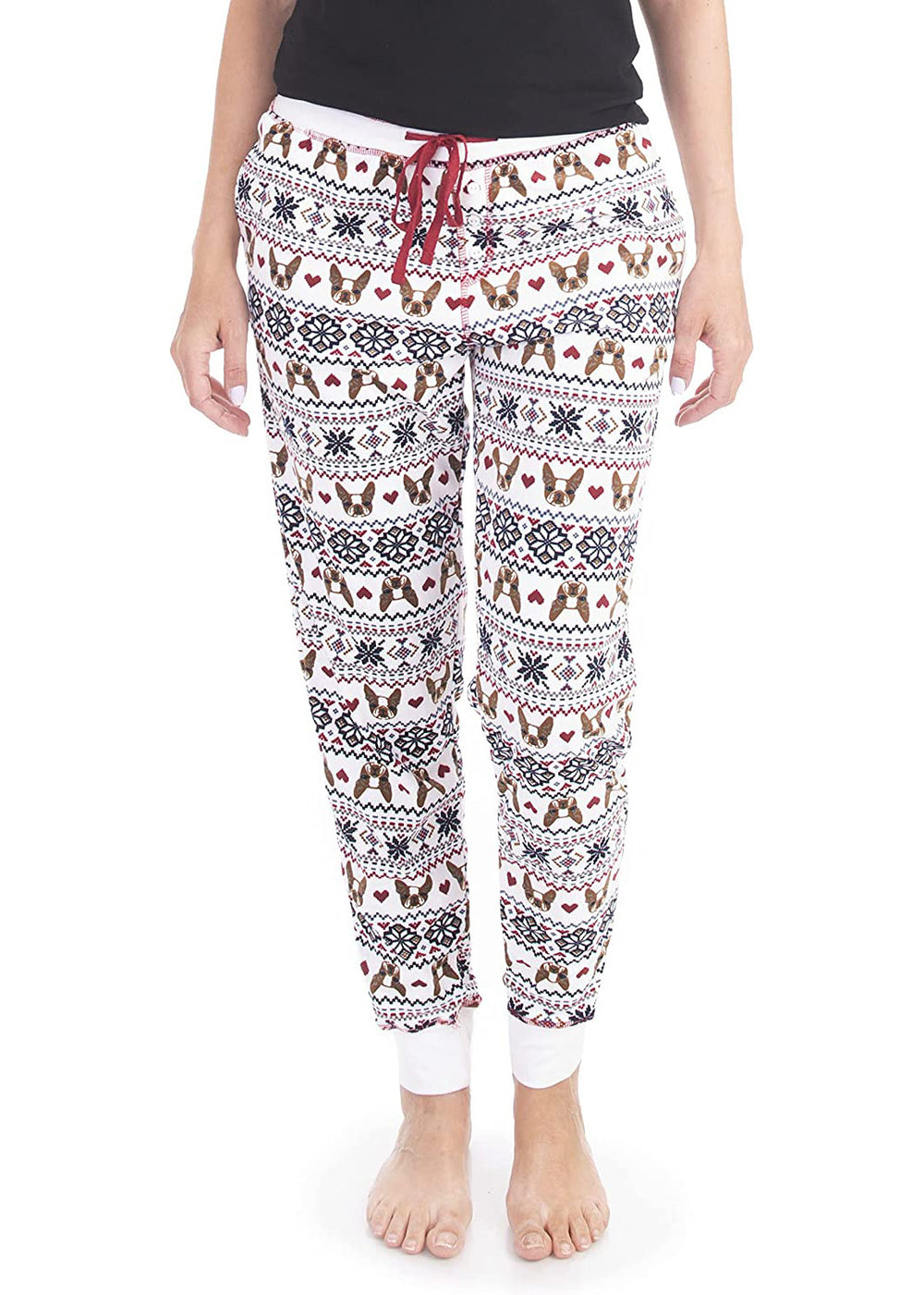 Bulldog Print Stretch Pajama Bottoms Roadrunner Jeans Apparel