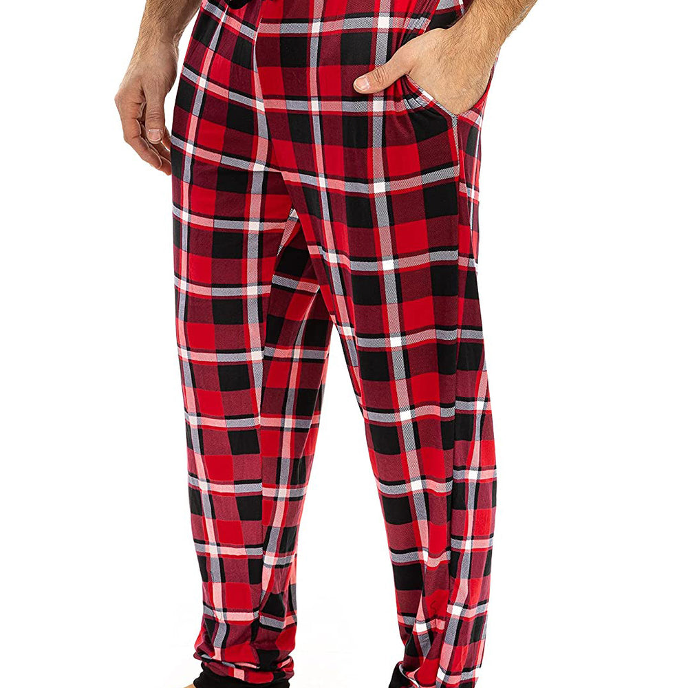 
                  
                    Pyjama Homme Rouge Noir - Jogging en Tricot
                  
                