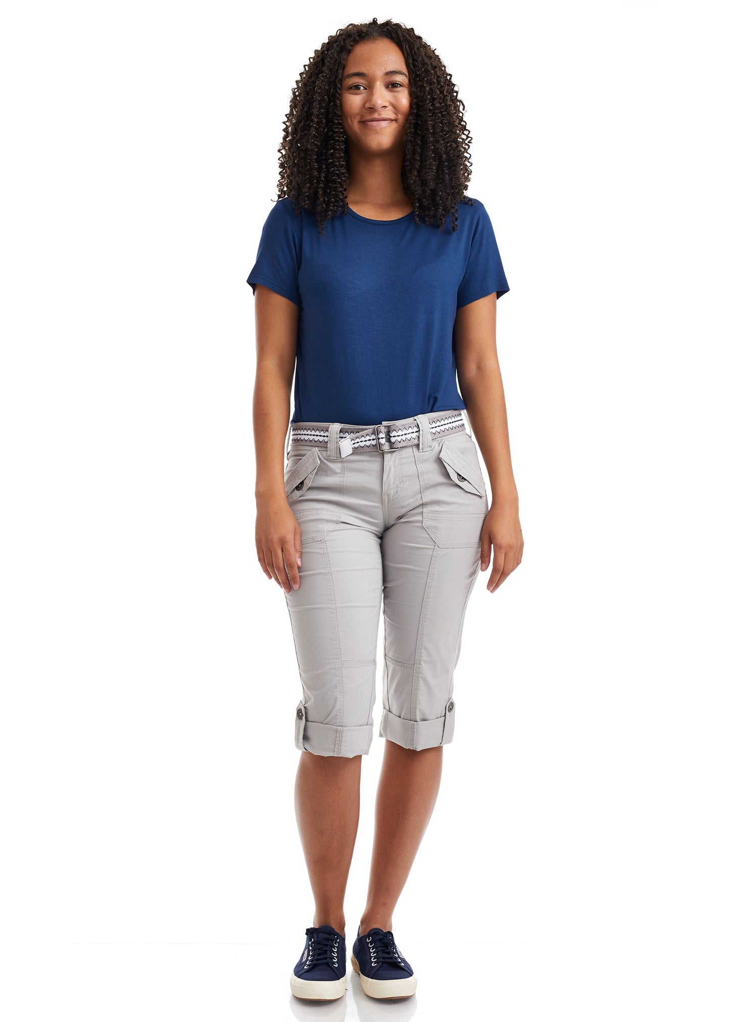 Suko Jeans Women's Cargo Trousers Capri Bermuda Shorts