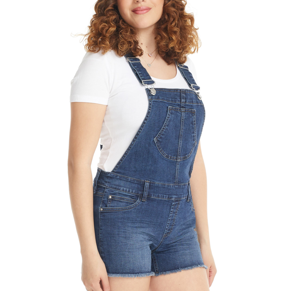 Denim overall shorts deals